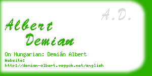 albert demian business card
